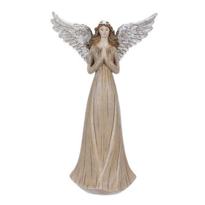 Anjel s roztiahnutými krídlami Emma hnedá, polyresin, 32 x 19 x 11 cm