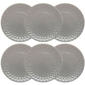 Florina Sada keramických dezertných tanierov Diamond 19,5 cm, 6 ks, sivá 
