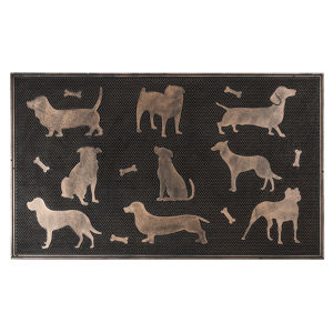 BO-MA Trading Gumová rohožka Psy bronzová patina, 75 x 45 cm