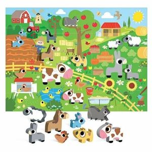 Headu Puzzle Farma s 8 drevenými vkladacímifigúrkami (Montessori)