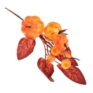 Jesenná dekoračná vetvička s tekvičkami, 22 cm 