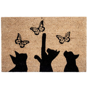 BO-MA Kokosová rohožka Mačky a motýle, 40 x 60 cm
