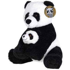 Plyšový medvedík Panda s mláďaťom, 27 cm
