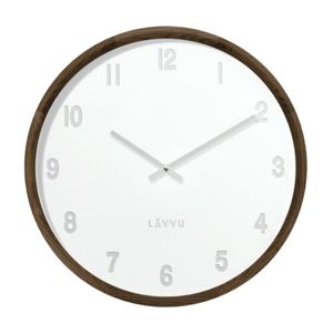LAVVU LCT4061 - Tmavé drevené biele hodiny Fade