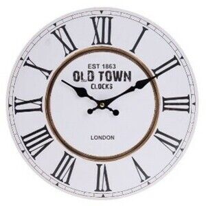 Nástenné hodiny Town, pr. 34 cm, drevo