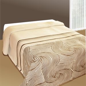 Forbyt Prehoz na posteľ Espirales béžový, 240 x 260 cm