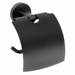 SAPHO XB702 X-Round black držiak toaletného papiera s krytom, čierna