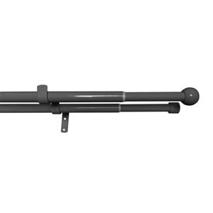 Gardinia Súprava záclonová dvojitá roztiahnuteľná GUĽA 16/19 mm, 200 - 350 cm, čierný nikel, bez krúžkov, 200 - 350 cm