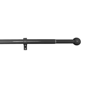 Gardinia Súprava záclonová roztiahnuteľná GUĽA 16/19 mm, 120 - 230 cm, čierný nikel, bez krúžkov, 120 - 230 cm