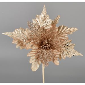 Umelá Poinsettia zlatá, 25 cm