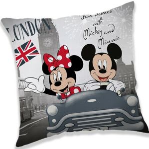 Jerry Fabrics Vankúšik Mickey and Minnie London, 40 x 40 cm