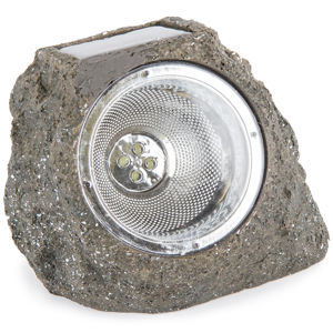 Vonkajšie solárne svietidlo Stone light sivo-hnedá, 4 LED